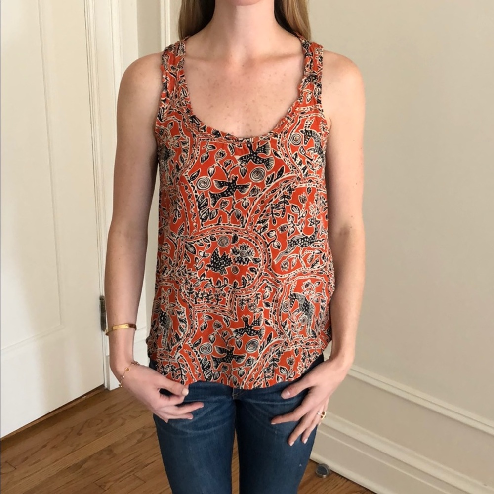 Joie orange animal blouse